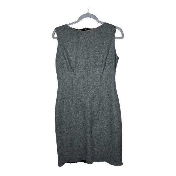 Lela Rose Cashmere Sheath Dress Womens Size 6 Reversible Minimalist Career Gray - Picture 1 of 15
